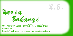 maria bokanyi business card